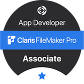 Badge Claris « App Developer Claris FileMaker Pro Associate »